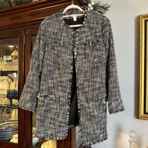 Chico's Black and White Tweed Blazer